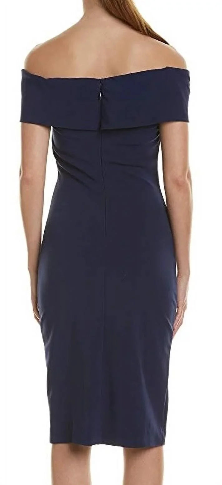 Nicole Miller Artelier  Structured Twist Off Shoulder Dress,  Small