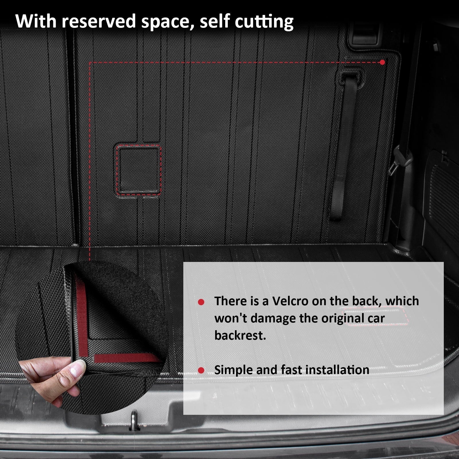 Fit 2020-2024 Toyota Highlander Trunk Mat Cargo Mat with Backrest Mats 2023 Highlander Accessories