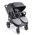 Gaggle Roadster Double Stroller with Expandable Canopy, Black/Gray