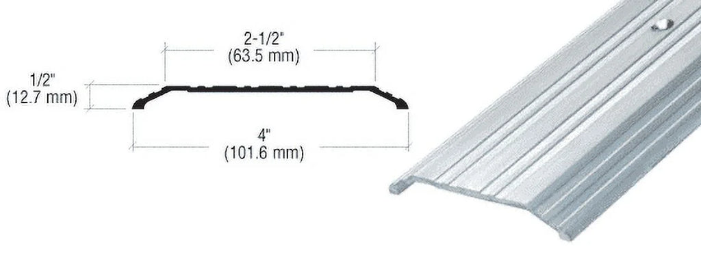 TH014A185 Aluminum 4" x 1/2" Saddle Threshold - 185" in Length