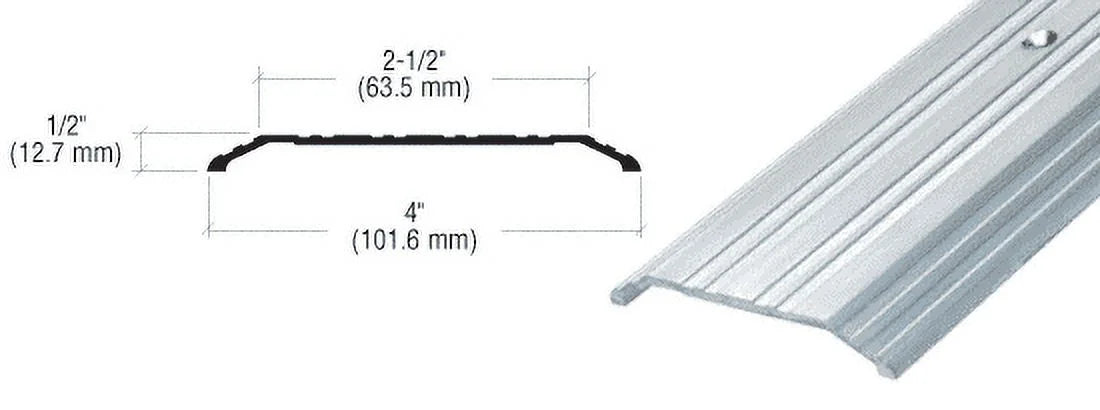 TH014A185 Aluminum 4" x 1/2" Saddle Threshold - 185" in Length