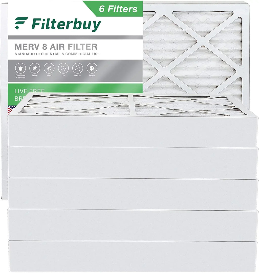 Filterbuy 10x16x4  8 Pleated   Furnace Air Filters (6-Pack)