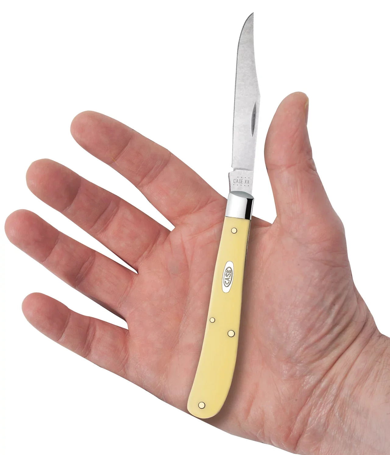 Case  Slimline Trapper Clip Blade Smooth Yellow Synthetic Handle - 00031