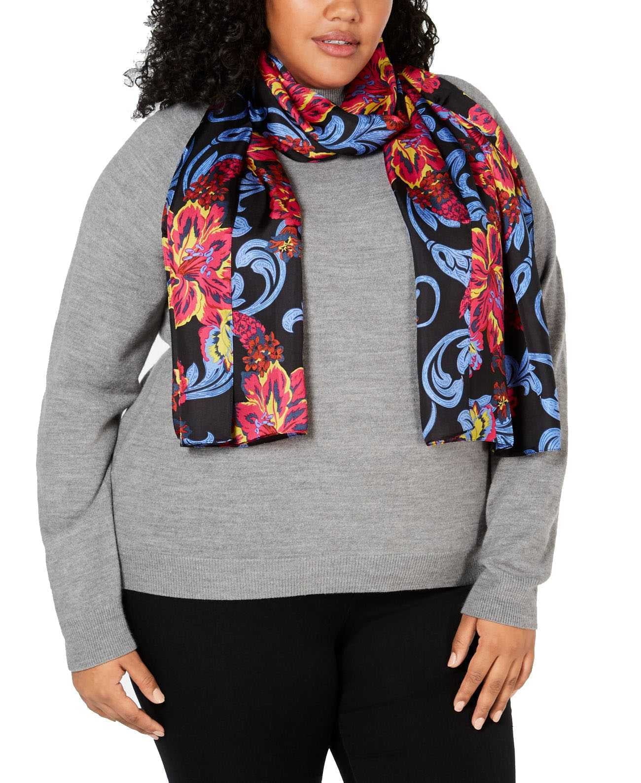Echo Giving Me Butterflies Silk Scarf (Black/Multi, One Size)
