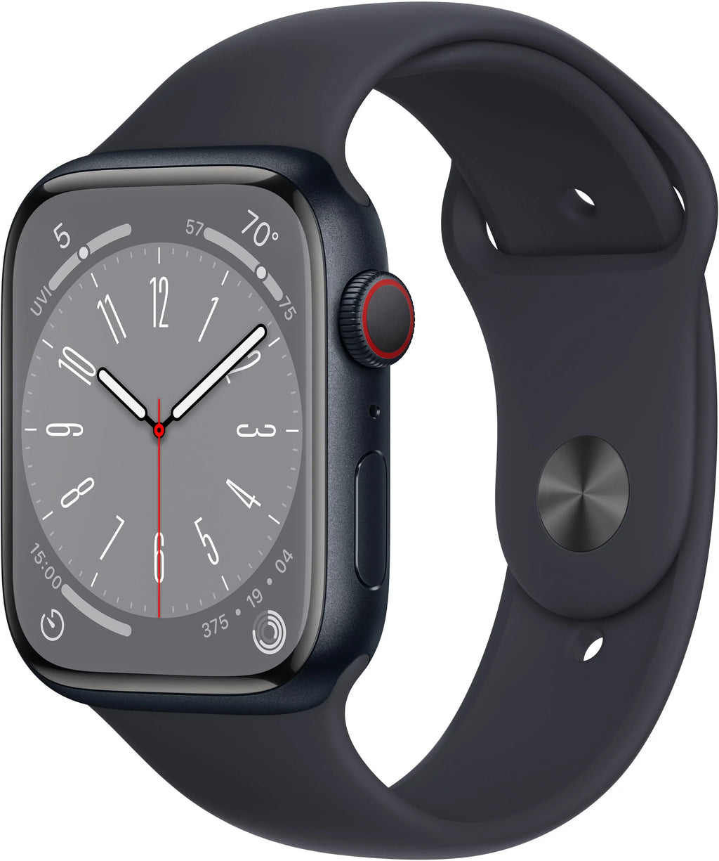 Restored Apple Watch Gen 8 Series 8 Cell 45mm Midnight Aluminum Midnight Sport Band MNVL3LL/A (Refurbished)
