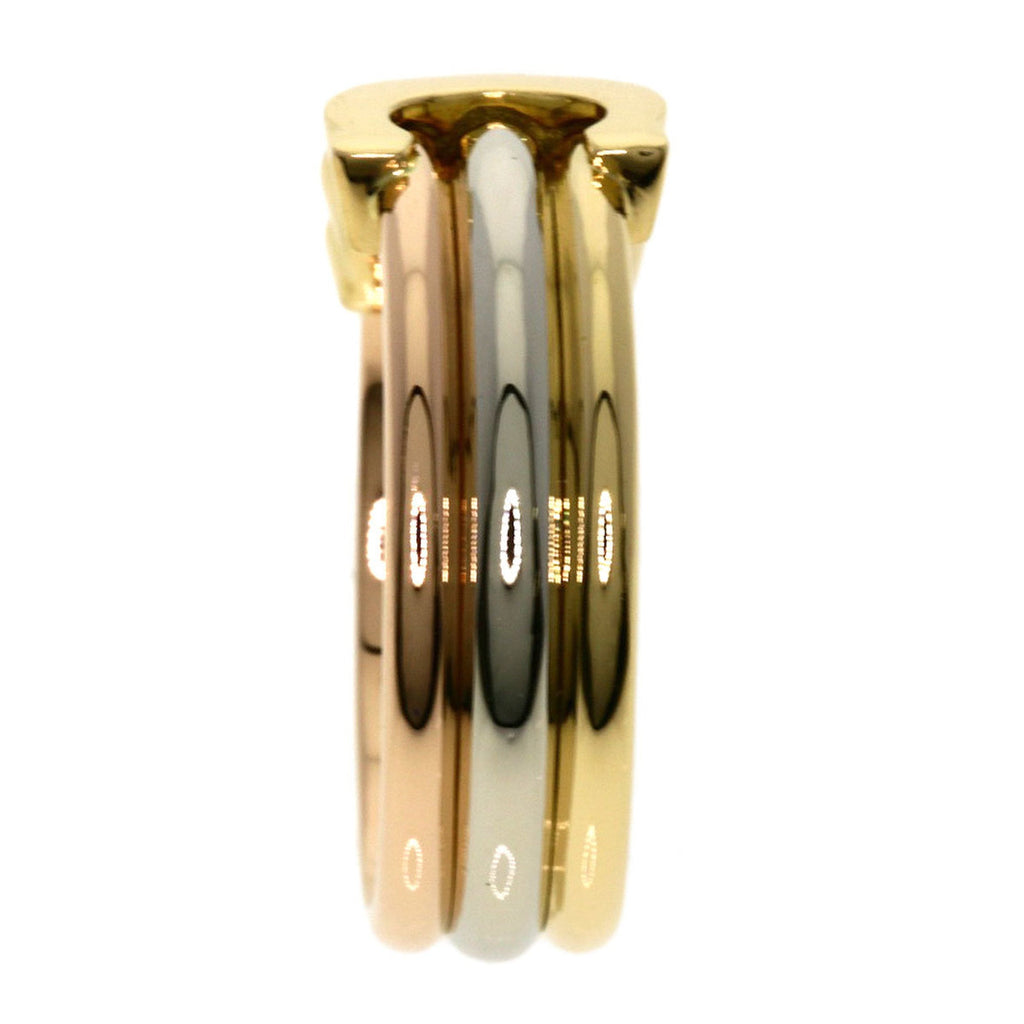 Pre-Owned Cartier 2C Ring #50 K18 Yellow Gold/K18WG/K18PG Women's  (Good)