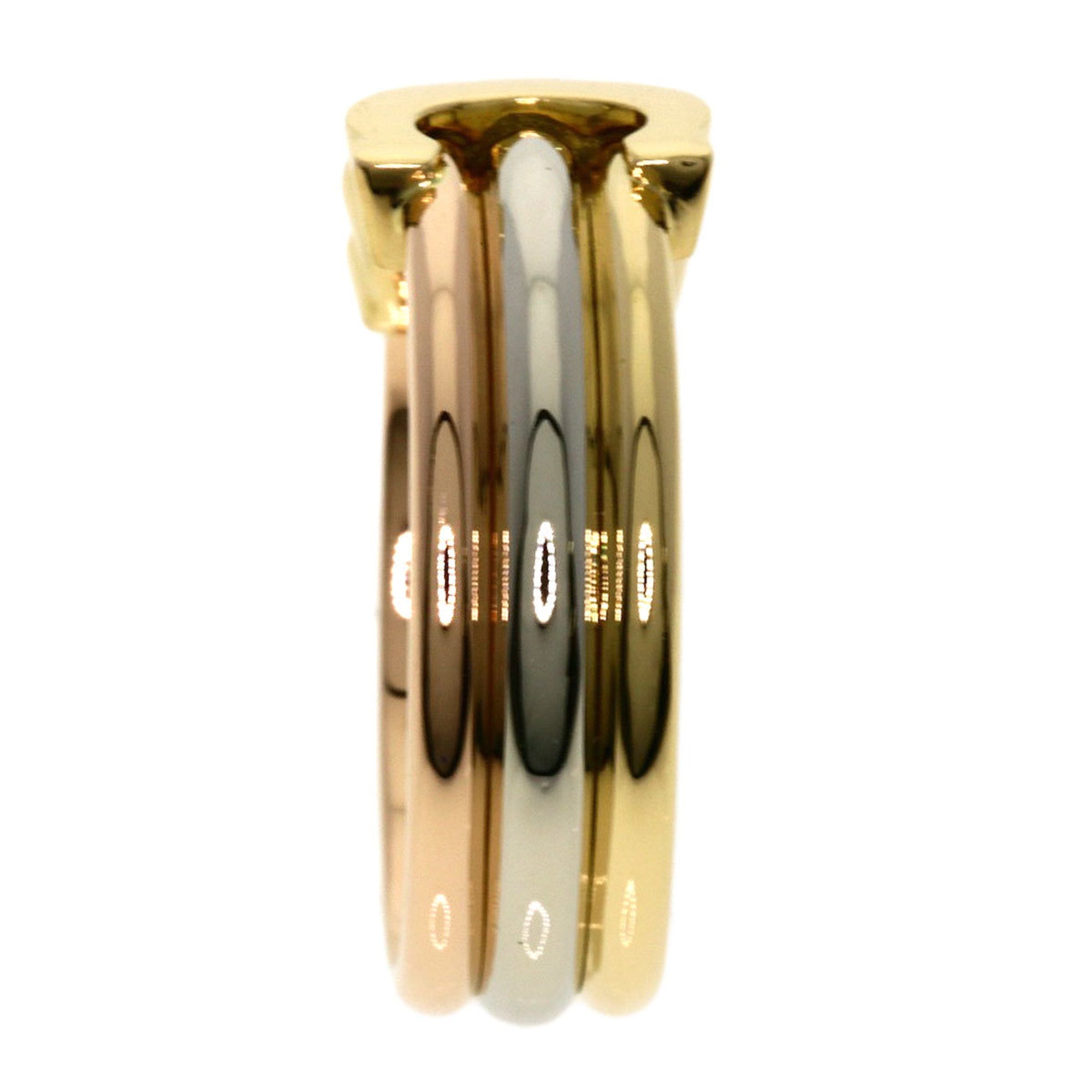 Pre-Owned Cartier 2C Ring #50 K18 Yellow Gold/K18WG/K18PG Women's  (Good)