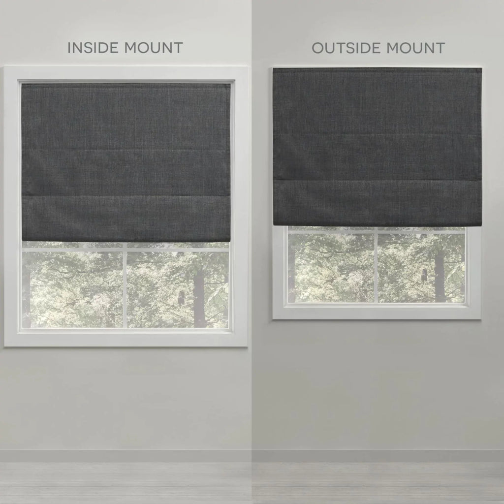 Exclusive Home Montague Trellis Total Blackout Roman Shade, 34"x64", Silver