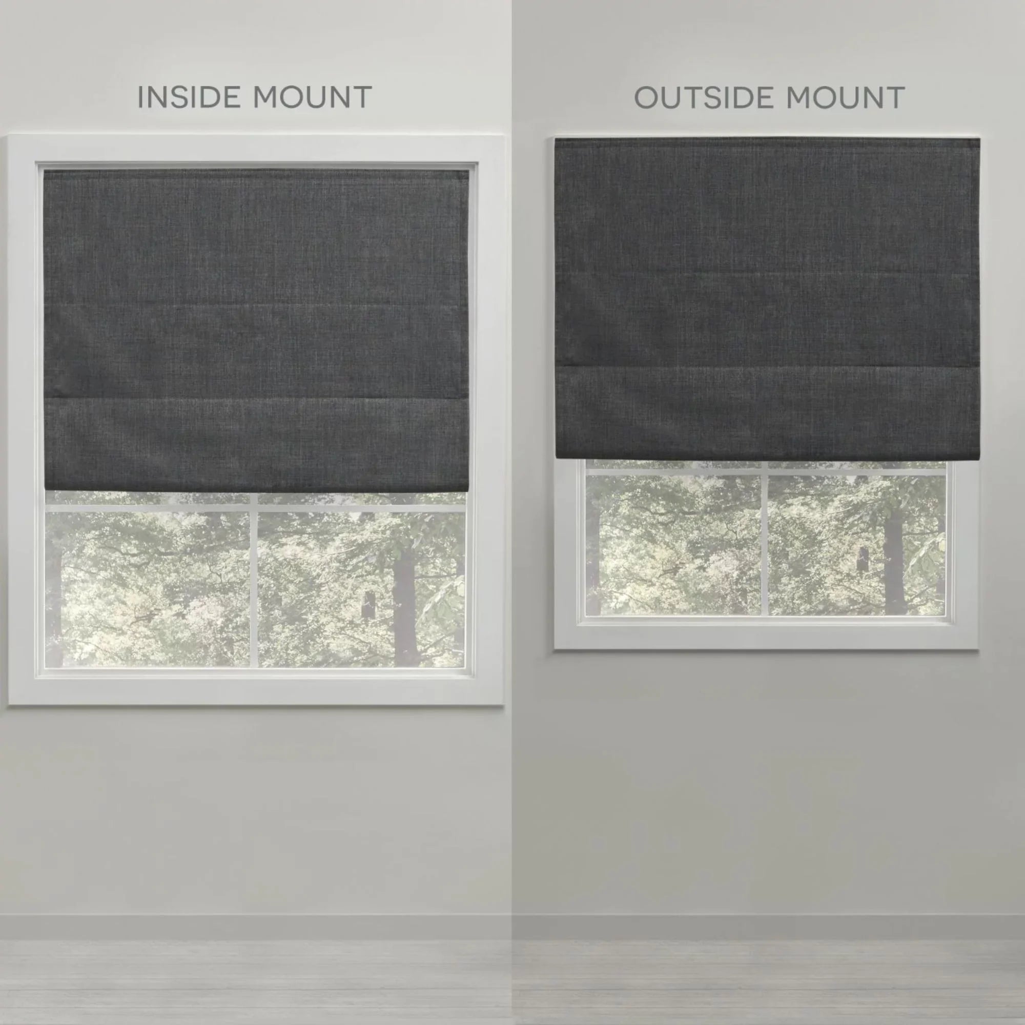 Exclusive Home Montague Trellis Total Blackout Roman Shade, 34"x64", Silver