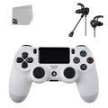 PS4 DualShock Wireless Controller Bundle - White - With Earbuds Like New with