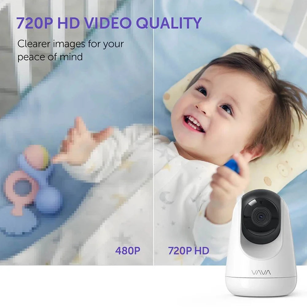 Video Baby Monitor with 5" 720P Handheld Screen and 2-Way Audio, White