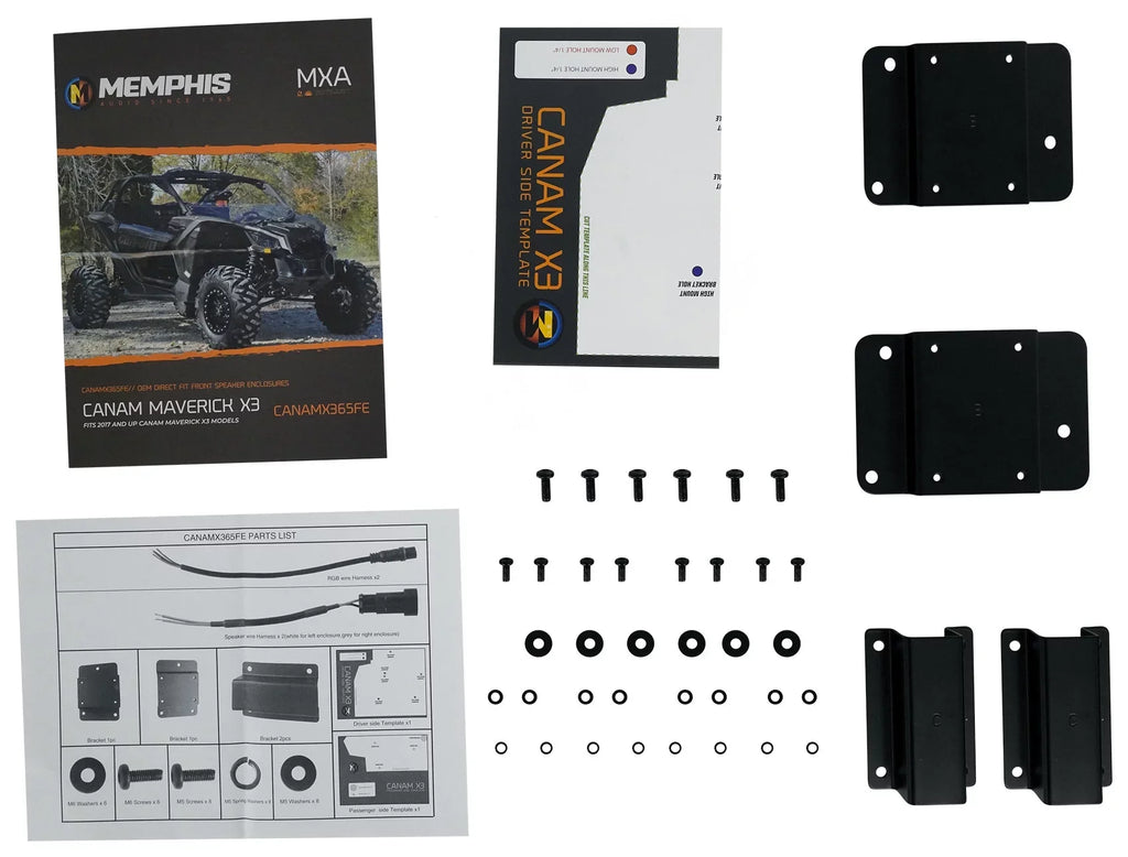 (2) Memphis CANAMX365FE Speakers+Pods+ Tower Speakers+Amp For 2017+ Can Am X3
