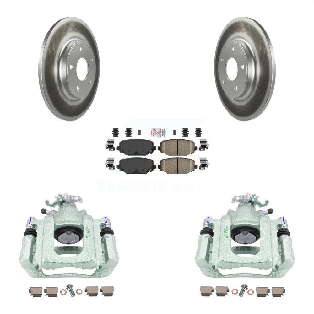 Transit Auto Rear Disc Brake Caliper Coated Rotors And Ceramic Pads Kit For 2012 Ram C/V With Dual Piston Front -100691N