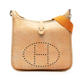 Pre-Owned Authenticated Hermès Dalmatian Buffalo Evelyne I  Calf Leather Orange Crossbody Bag Unisex (Good)