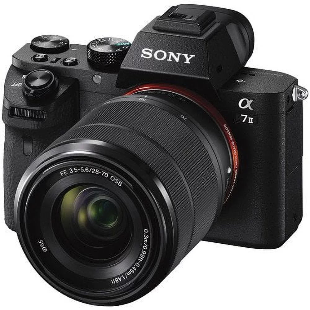 Sony Alpha a7  Mirrorless Camera with  28-70mm f/3.5-5.6  Lens ILCE7M2K/B With Bag, Additional Battery, Rode Mic,  Light, 64GB Memory Card, Sling Soft Bag, , Plus Essential Accessories