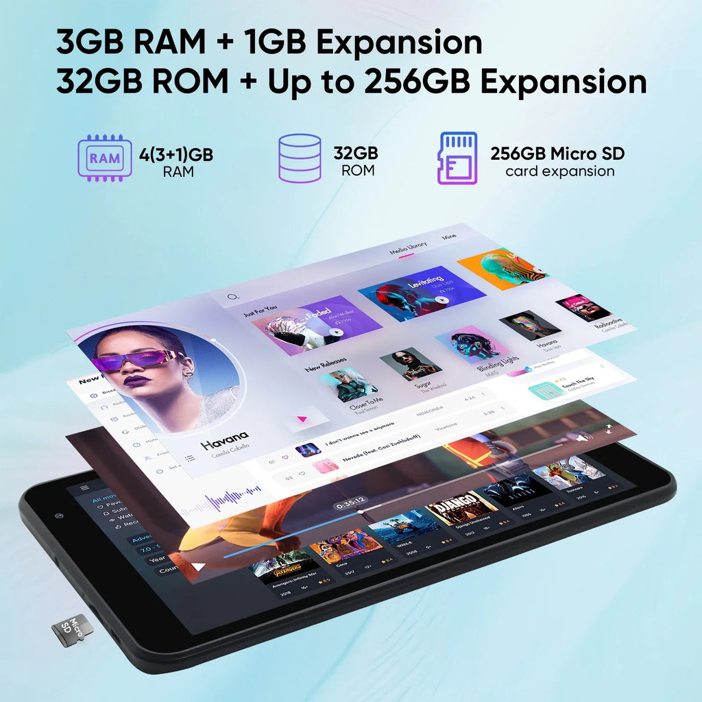 weelikeit Tablet 8 inch Android 13 Tablets with WiFi, Quad-Core Processor Tablet  with 4(3+1)  32GB , 1280x800  Display, Dual Camera, Bluetooth5.0(Black)