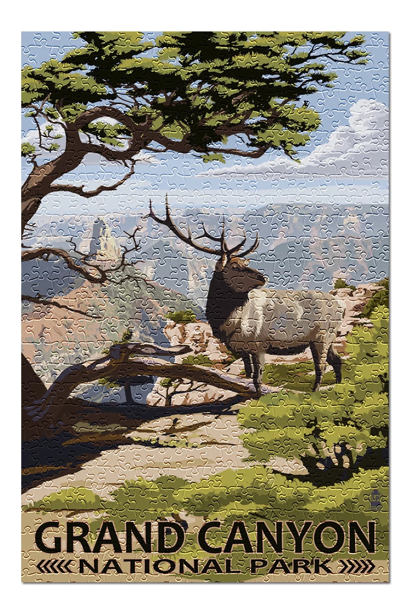 Grand Canyon National Park, Arizona, Elk and Point Imperial (19x27 inches, Premium 500 Piece Jigsaw Puzzle for Adults and Family, Made in )