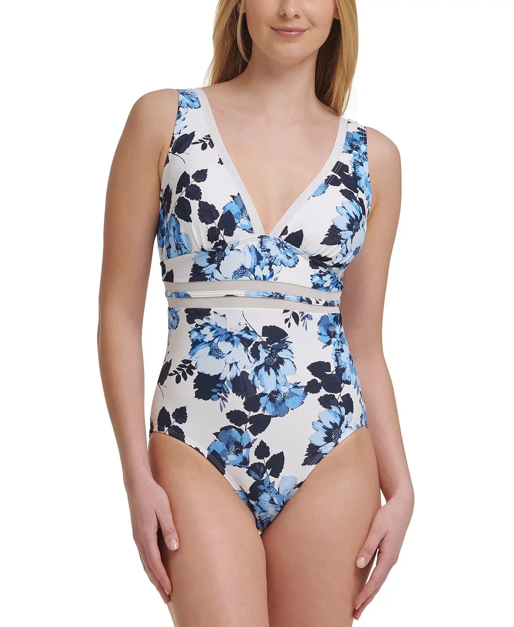 Tommy Hilfiger   Mesh-Inset Floral-Print One-Piece Swimsuit,  14