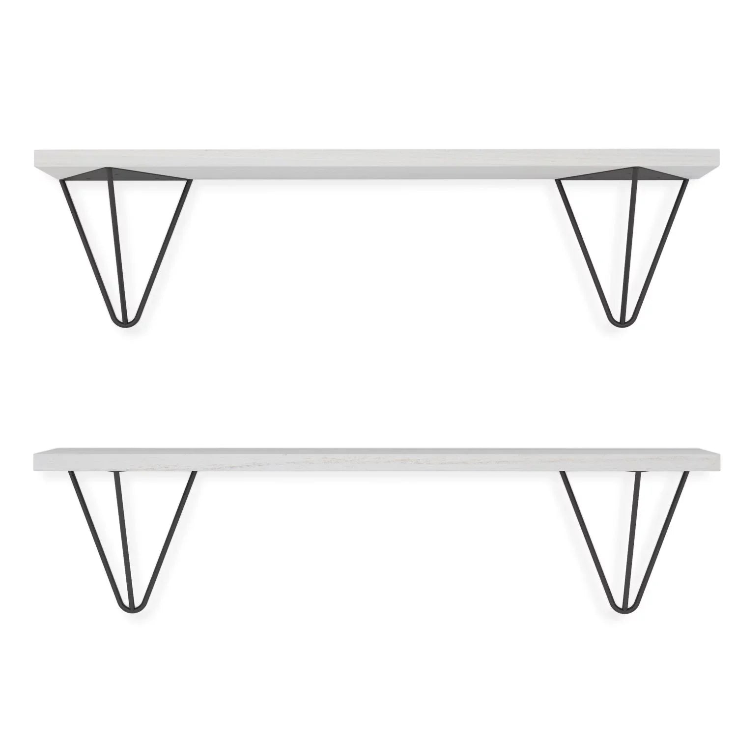 Wallniture Colmar 24" Bathroom Wall Shelf Over The Toilet Storage Organizer Laundry Room Floating Shelves, White, Set of 2