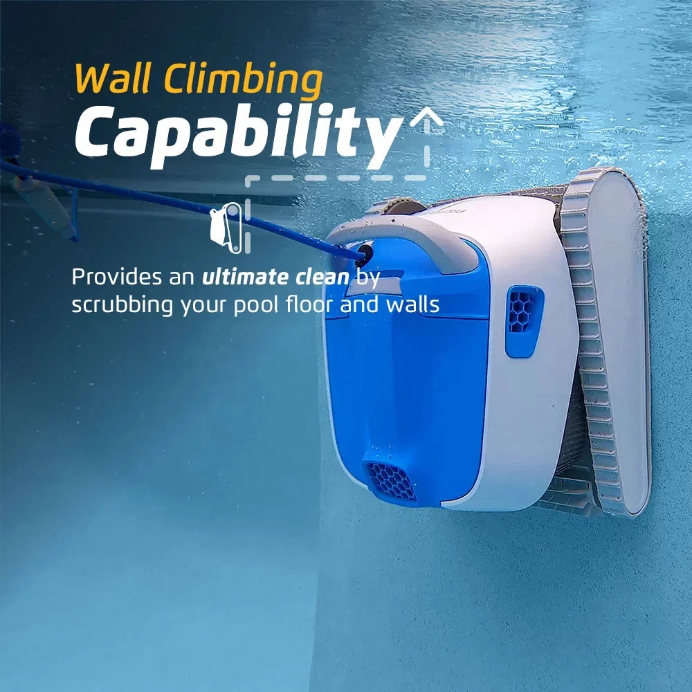 Dolphin Proteus DX4 Robotic Pool Vacuum Cleaner — Wall Climbing Capability — Powerful Waterline Scrubbing — Ideal for All Pool Types up to 50  in Length
