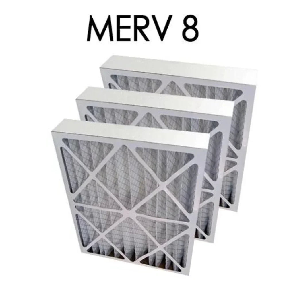 16x20x4  8 Pleated Air Filter 3PK | 15.5x19.5x3.625 - Actual Size