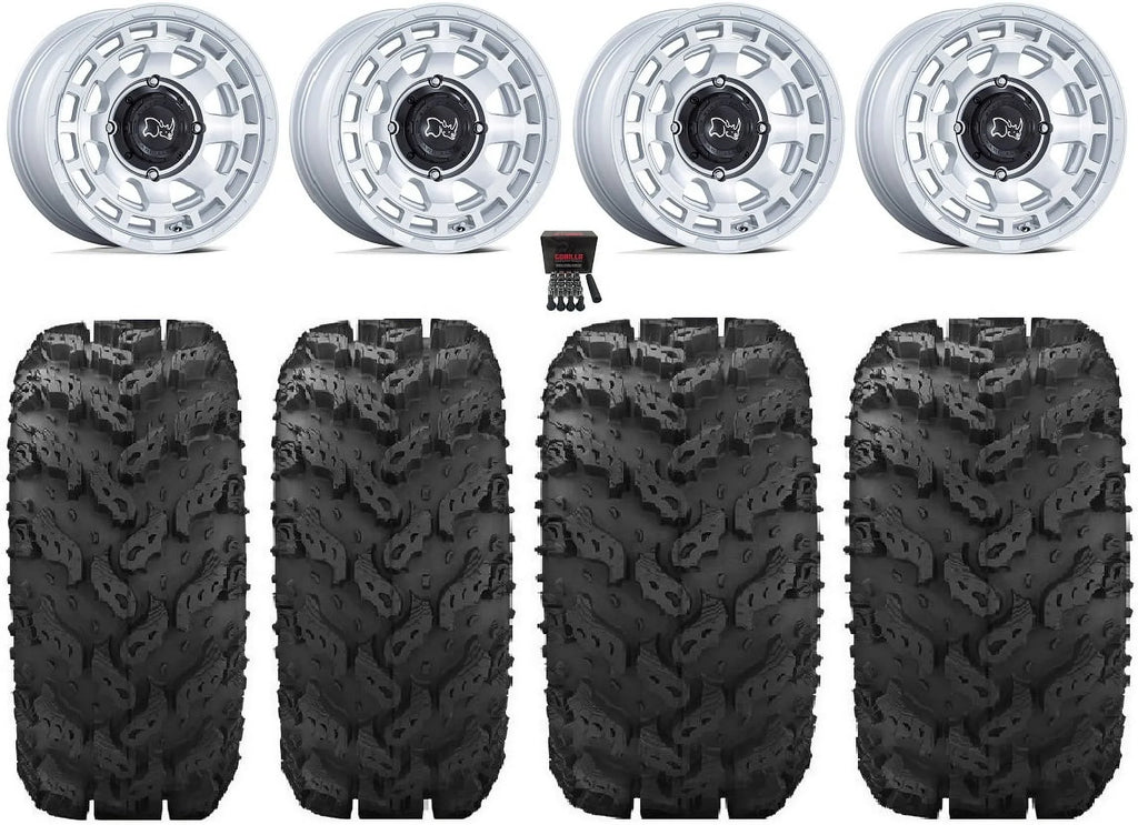 Black Rhino Chamber 14" Wheels Si 27" Reptile Tires Kawasaki Mule Pro