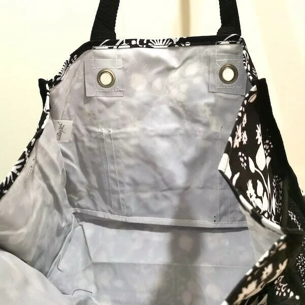 New Organizing Utility Picnic Lunch Mummy Tote 31 Gift Shoulder Bag In Black Brushstrokes