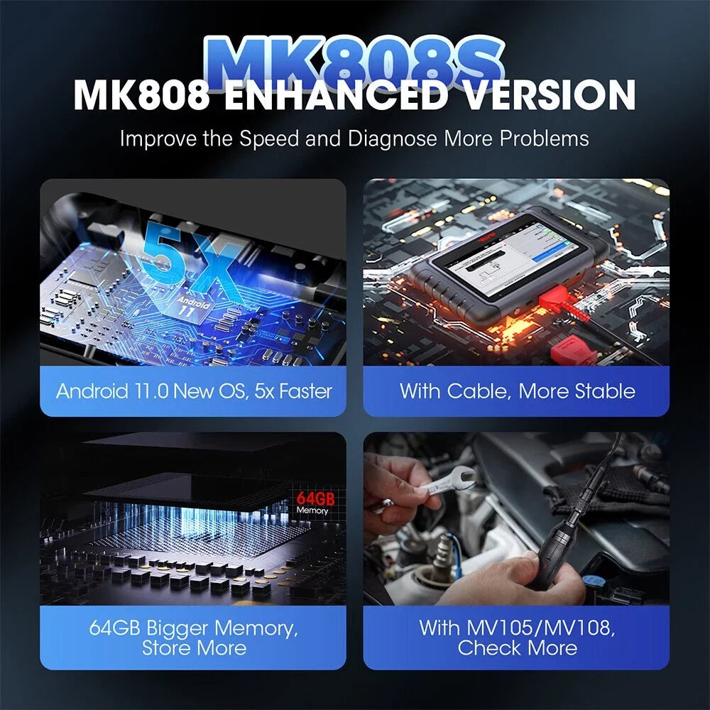 Autel MaxiCOM MK808S OBD2 Scanner Car Diagnostic Code Reader 28+ Service, Active Test, All System Diagnosis,  Autoauth Updated of MaxiCheck MX808 MK808