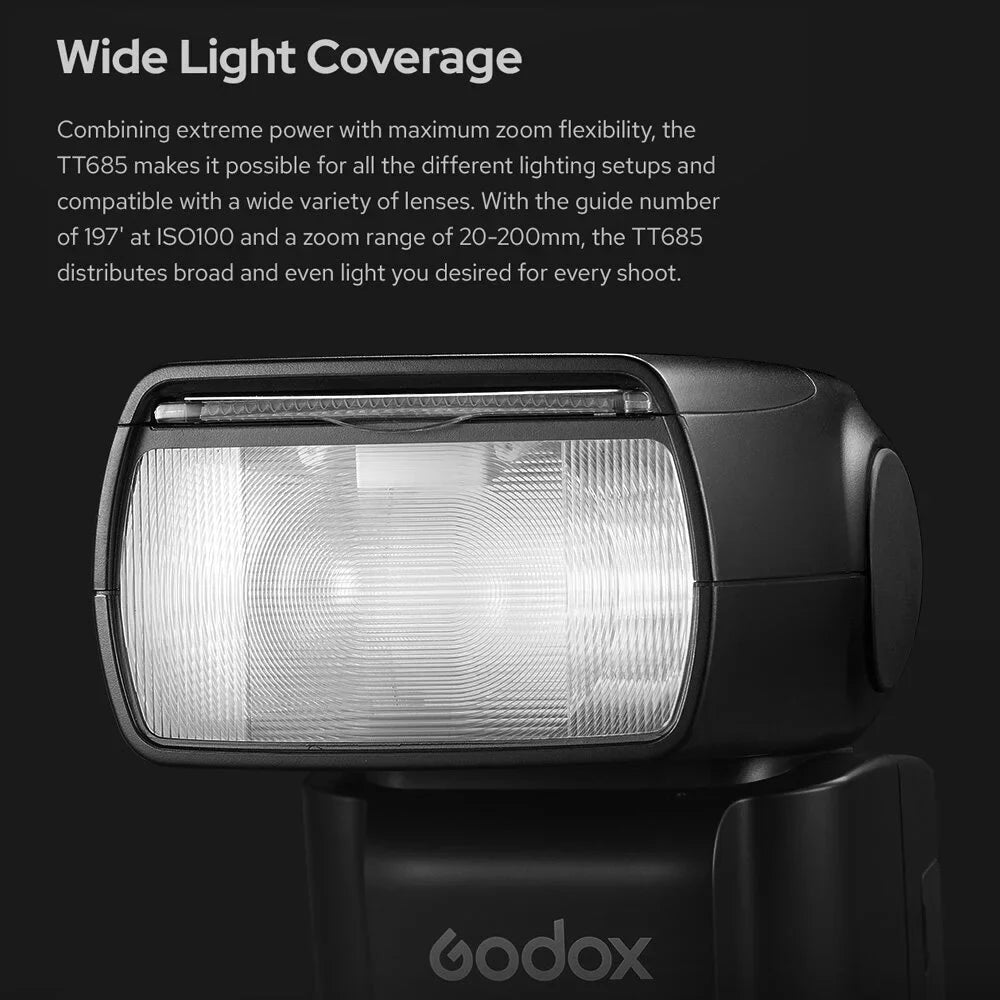 Godox Thinklite TT685IIC  On-Camera Speedlight 2.4G Wirelss X System Flash GN60 High Speed 1/8000s Replacement for Canon 1DX 5D Mark  5D Mark  6D 7D 60D 50D 40D 30D 650D 600D