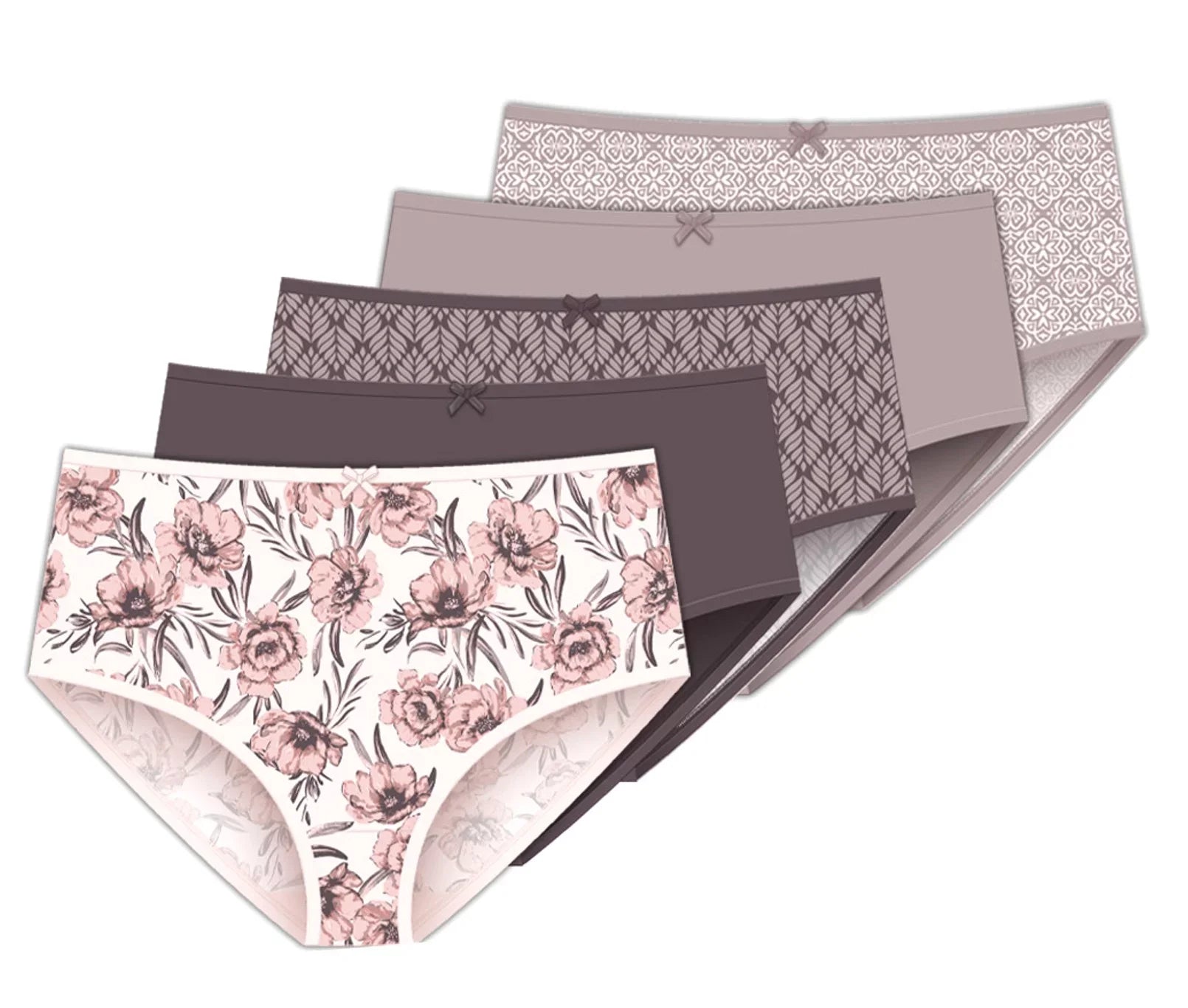 Delta Burke Women's Stretch Microfiber Brief Panties 5-Pack Size 8