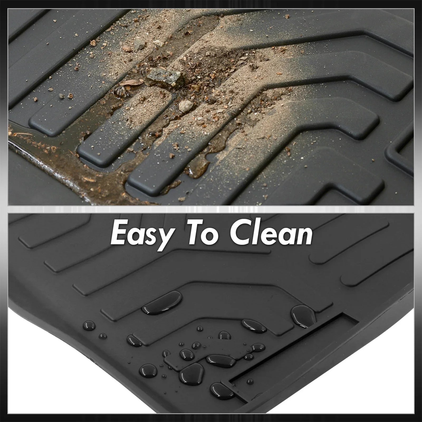 Distributors 3-Piece All Weather Season Proof Guard  Rubber Floor Mats Liner Front Rear Set Compatible/Replacement For Honda -V     2017 2018 2019 2020 2021 2022 17 18 19 20 21 22