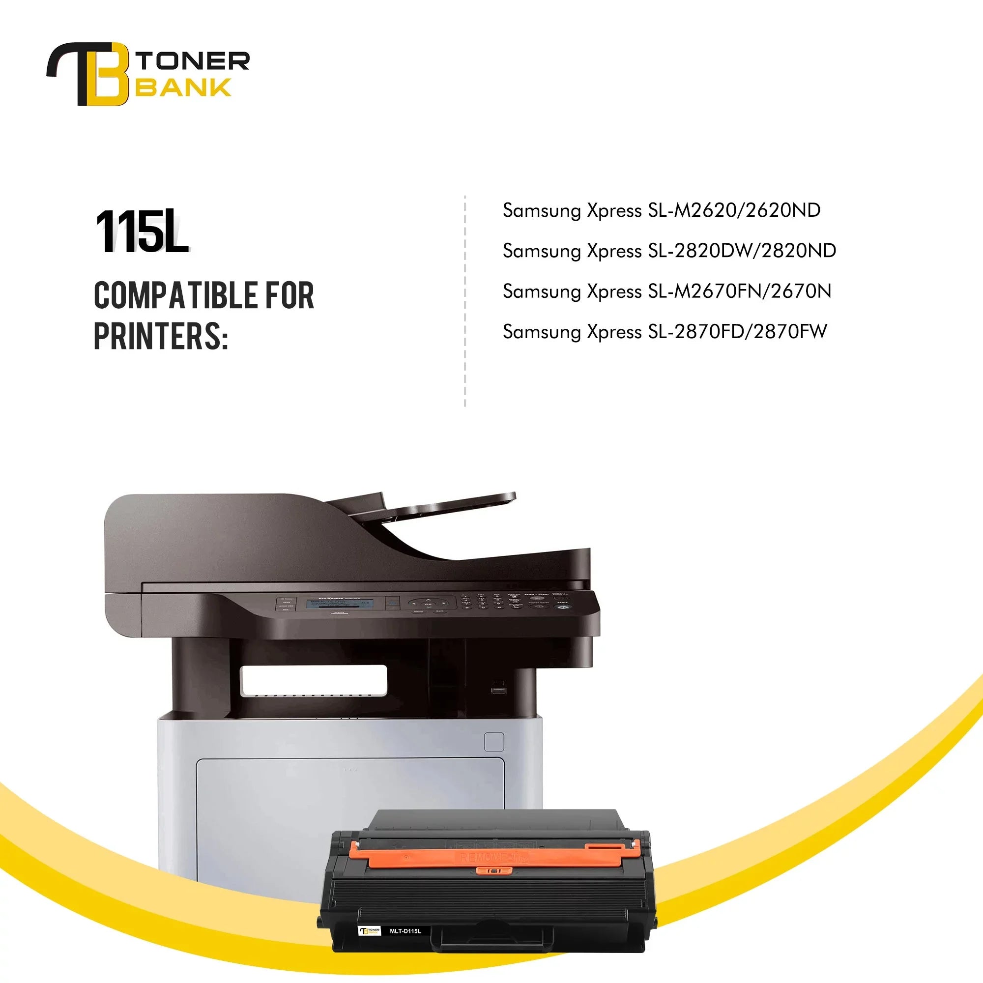 Toner Bank 6-Pack Compatible Toner for Samsung -D115L 115L use with Xpress -M2620 -M2670 -M2830DW -M2880FW -M2820DW -M2870FW Printer 6 * Black