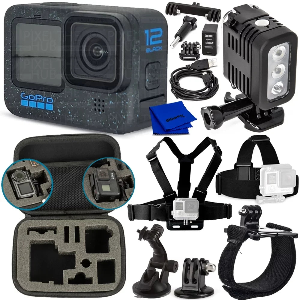 GoPro HERO12 Black -121- - 8PC Accessory Bundle