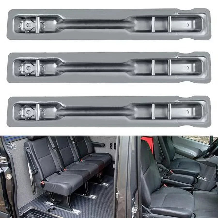 Rear Seat Brackets Fit for 2007-2018 Mercedes Benz Sprinter Models Set of 3 Steel Silvery
