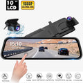 Erago Rear View Mirror Camera Kit:Rear view mirror dash cam Front and Rear  1080P for Car with 10" Full Touch Screen, Waterproof Backup  Camera, Night Vision, G-Sensor, Parking Moniter