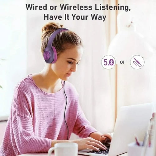 Wireless Headphones Foldable Over Ear Headset w Mic Earphones Hi-Fi Sound R5J for Samsung Galaxy Tab S6 Lite 10.4 S2 8.0 10.5 S5e 10.5 S4 10.5 S7 (2020) S 10.5 -T800 S8 Plus S21 Plus S20