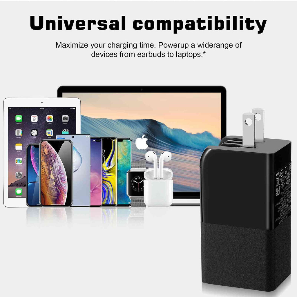 UrbanX 65W Fast Travel Charger with 3 Ports -  & Dual -C - High-Speed Charging Compatible with Coolpad Cool S1, iPhone, Samsung Galaxy, Google Pixel, MacBook, Steam Deck, Laptops & Phones