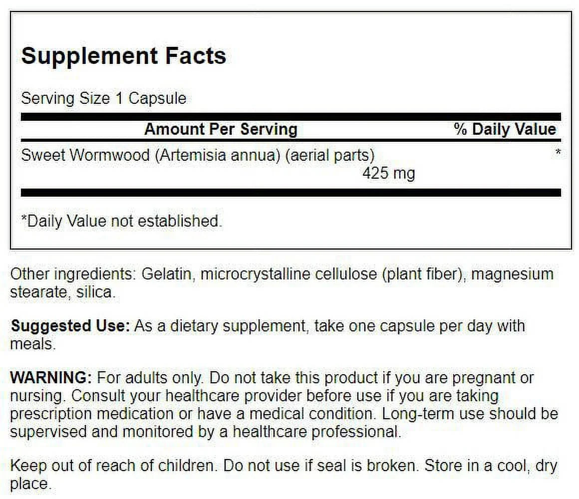 Swanson Full Spectrum Sweet Wormwood (Artemisia annua) 425 mg 90 Caps 4 Pack