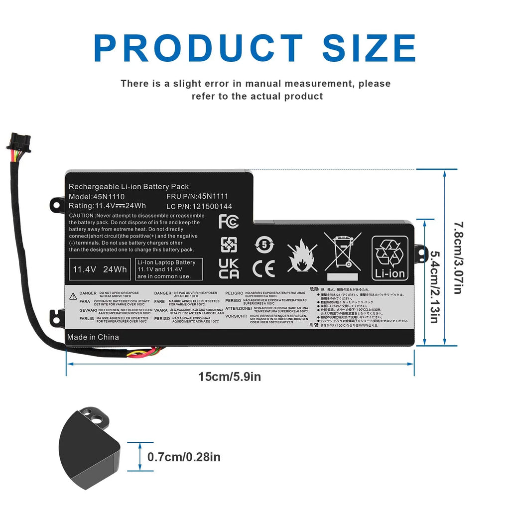 Battery for Lenovo ThinkPad T440S T440 T450s T460 X240 S440 S540   45N1112 / 45N1113