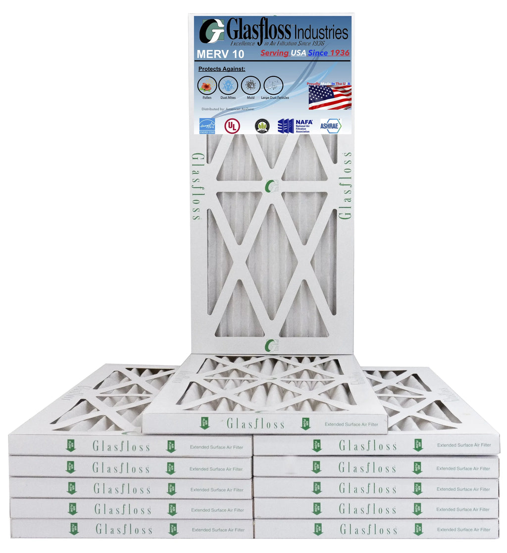 Glasfloss 6x24x1 -  10 -Qty:12 - Furnace Air Filter - Made in  (Actual Size: 5.5 x 23.5x7/8 inch)
