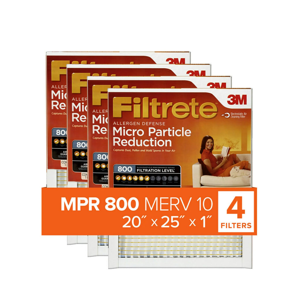Filtrete 20x25x1,  10, Micro Particle Reduction  Furnace Air Filter, 800 , 4 Filters