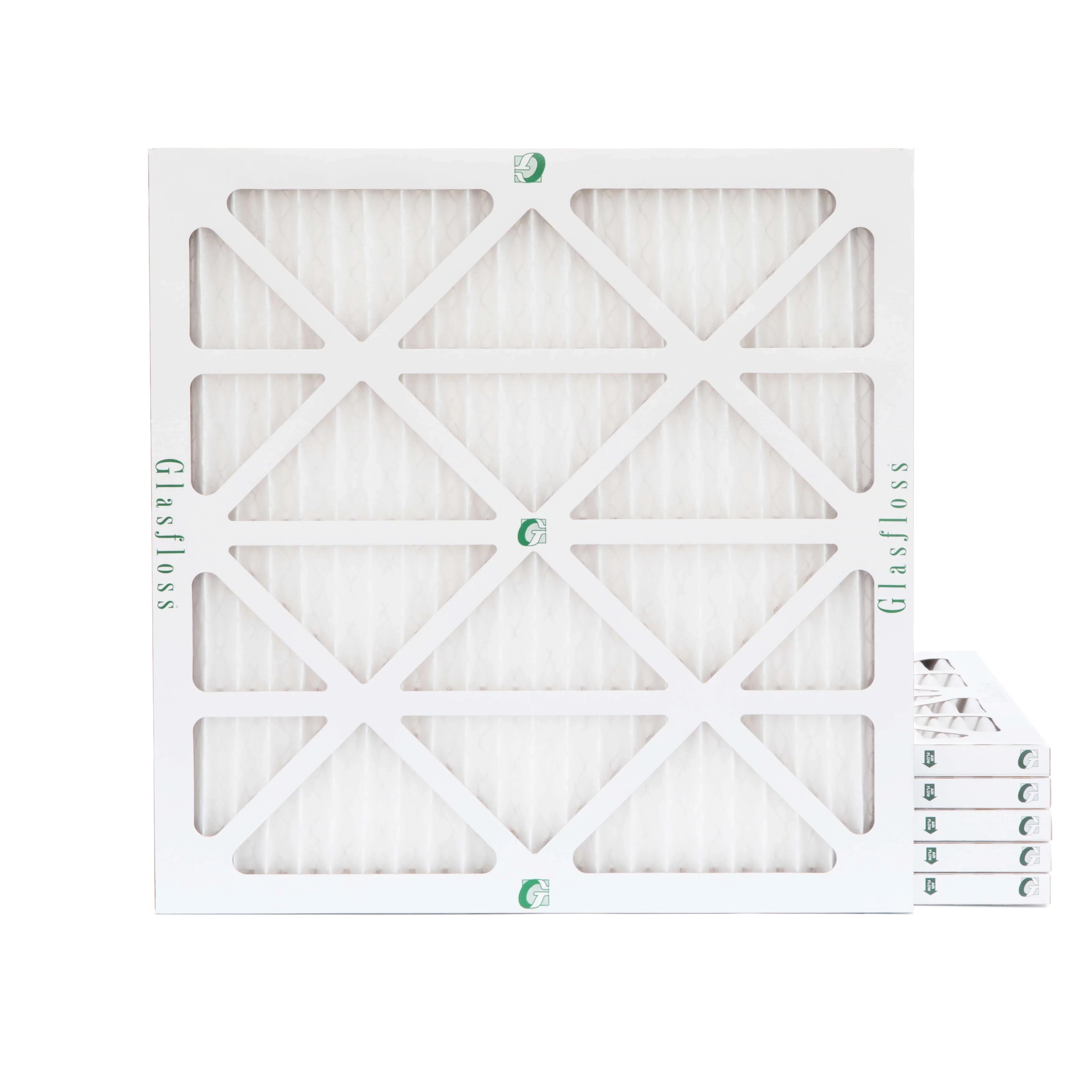 14x14x1  13 Pleated  Furnace Air Filters by Glasfloss Industries. 6 Pack