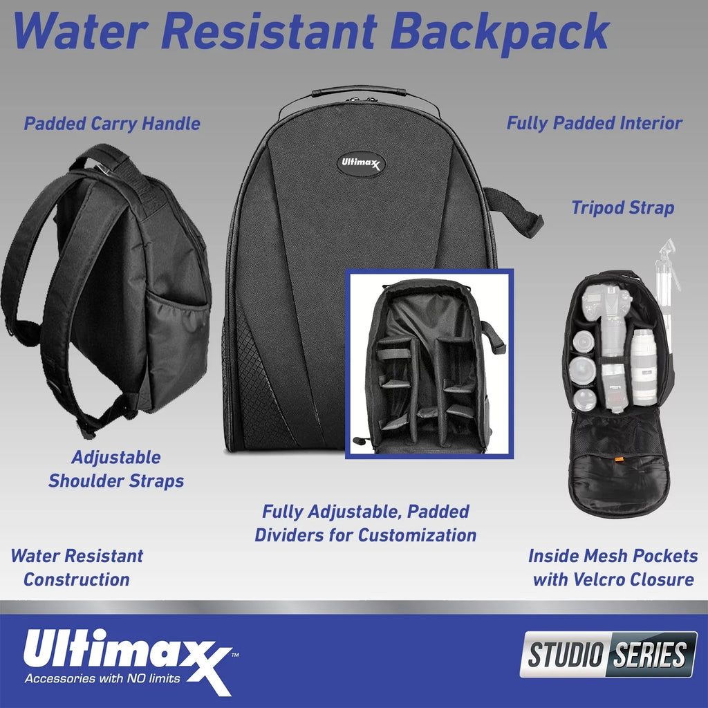 Ultimaxx Essential Sony -1000XM5 Noise-Canceling Wireless Over-Ear Headphones Bundle (Silver) - Includes: Water-Resistant Gadget Backpack & More (7pc Bundle)