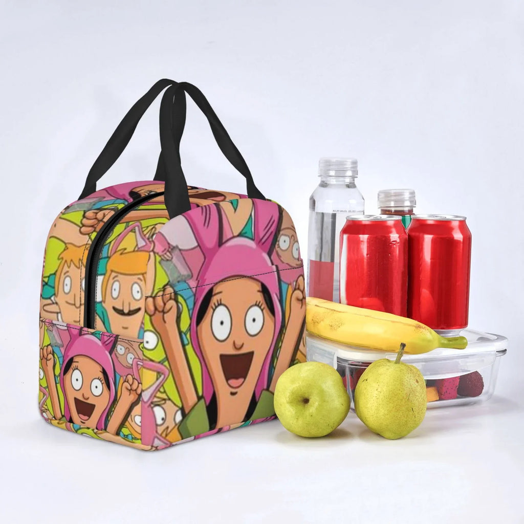 Bob's Burgers Louise Cartoon Portable Lunch Bag For Adult And Kids Reusable Lunch Box Insulated Thermal Cooler Bento Bag For School Picnic Office