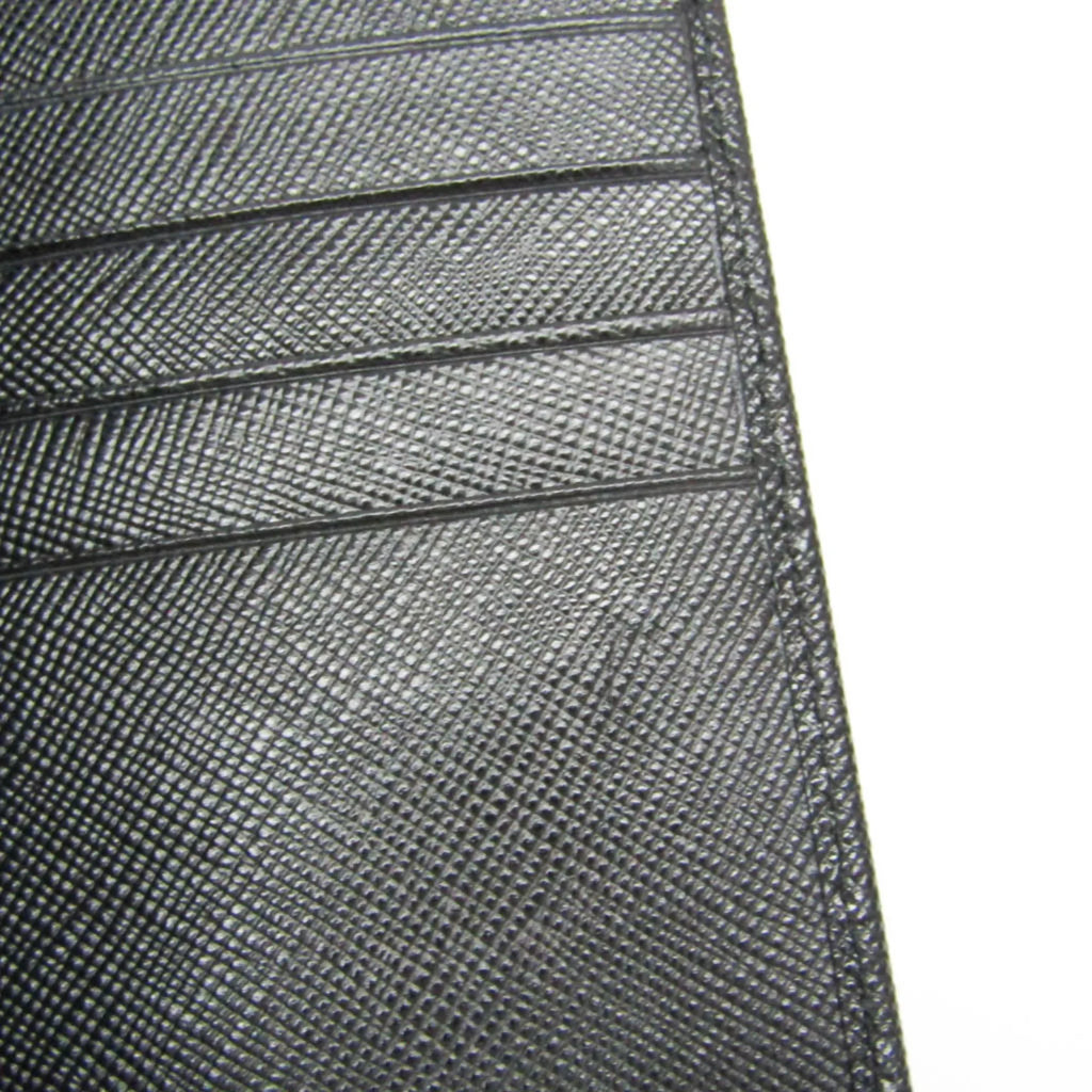 Pre-Owned Prada Saffiano 2M0836 Men's Leather Long Wallet (bi-fold) Black (Good)