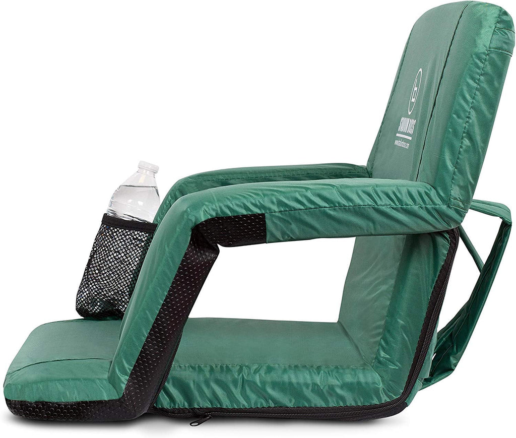 Stadium Seat Reclining Bleacher Chair Folding - Dark Green