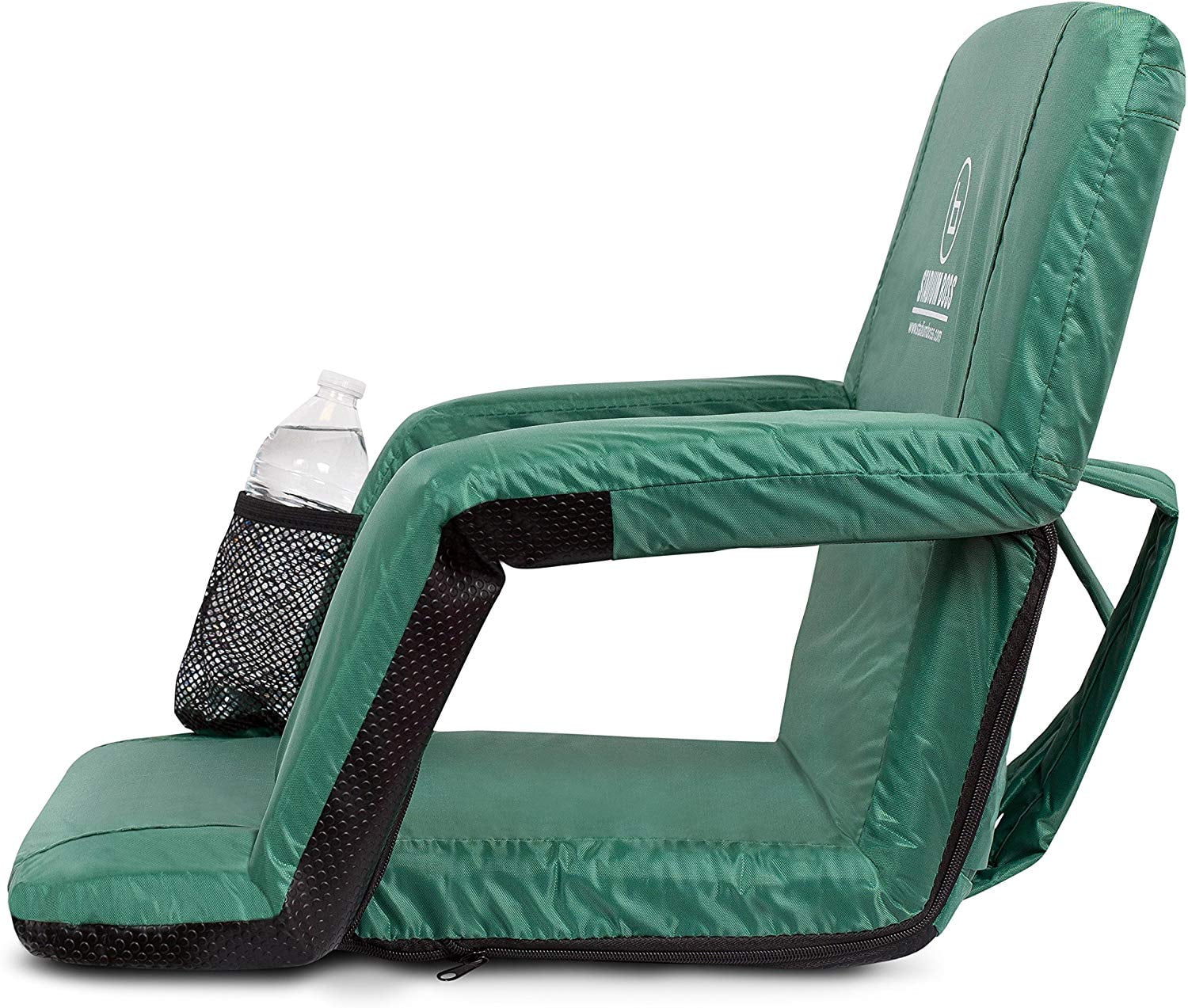 Stadium Seat Reclining Bleacher Chair Folding - Dark Green