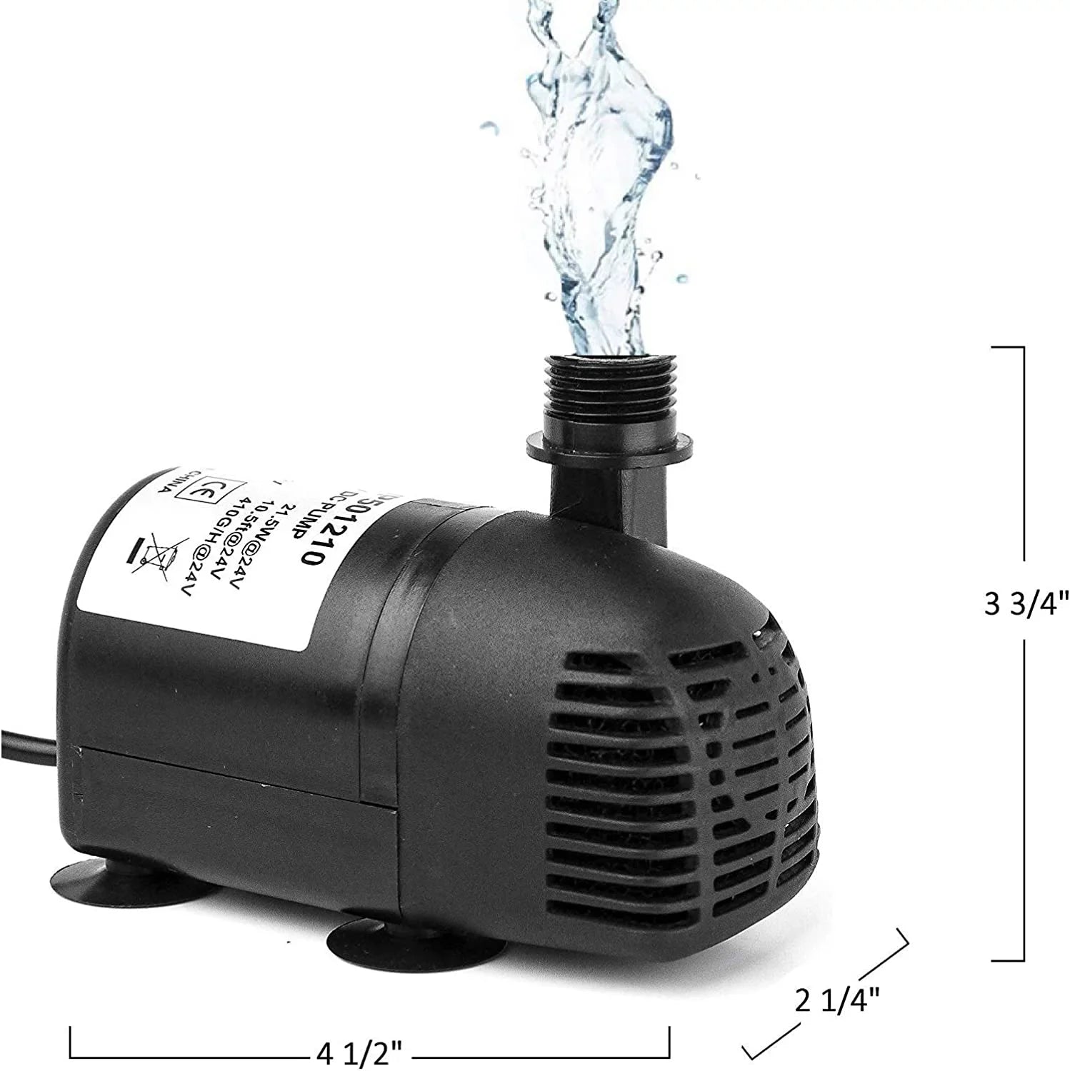 12V - 24V  Brushless Submersible Water Pump, 410GPH, for Solar Fountain, Fish Pond, and Aquarium 410GpH 1 Pack
