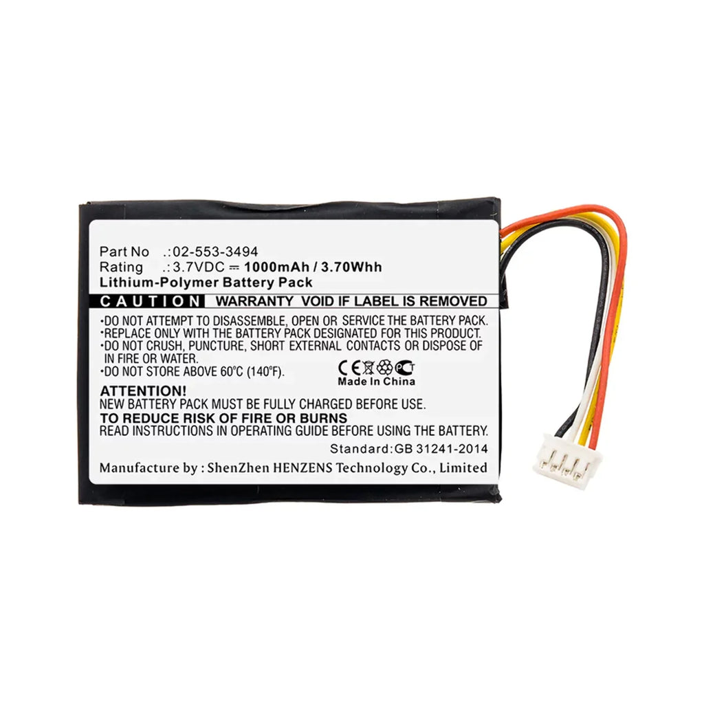Batteries N Accessories --P11683 Speaker Battery - Li-Pol, 3.7V, 1000mAh, Ultra High Capacity - Replacement for Harman/Kardon 02-553-3494 Battery