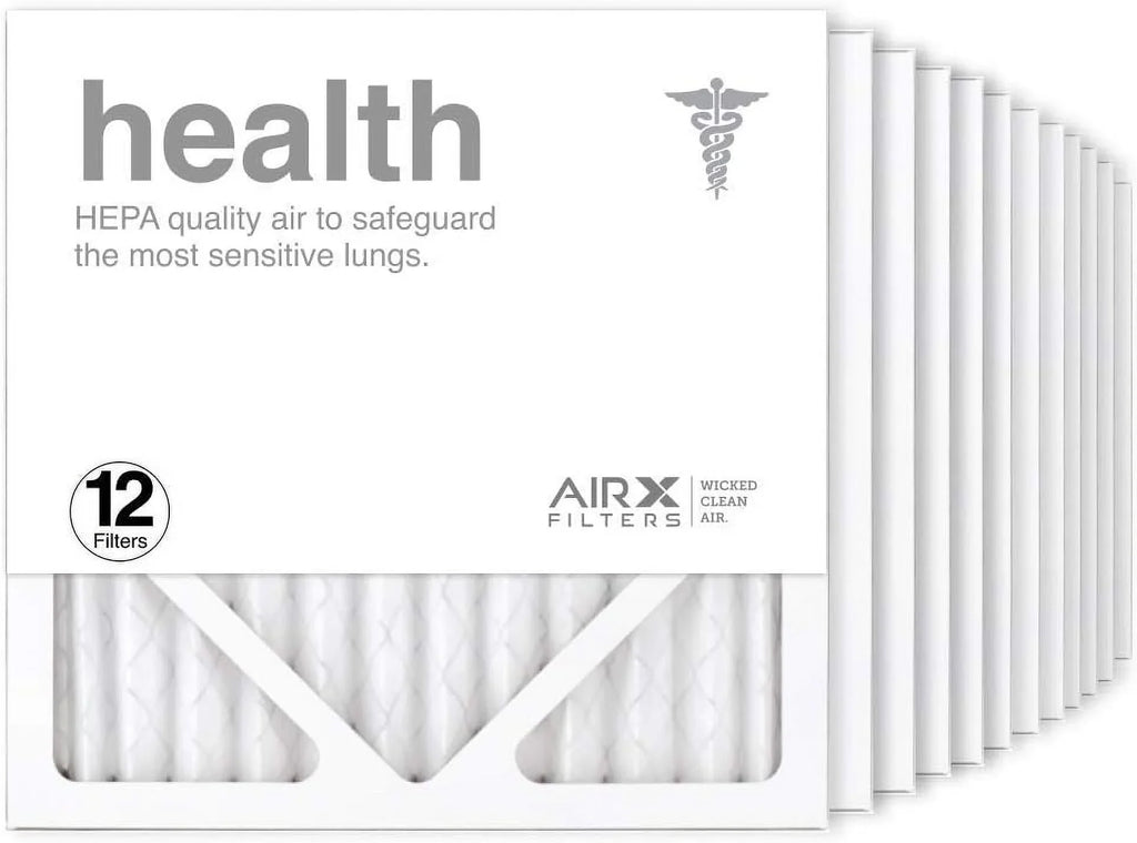 12X12x1 Air Filter  13 Pleated  Furne Air Filter, Health 12-Pk, Made In The